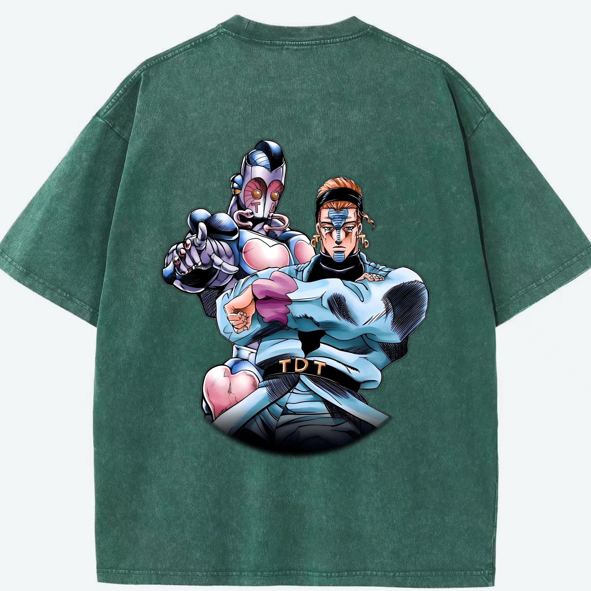 （画像用） ジョジョの奇妙な冒険 ひがしかた じょうすけ JoJo's Bizarre Adventure Higashikata Josuke 綿100% ヴィンテージ風 半袖Tシャツ（背面プリント）